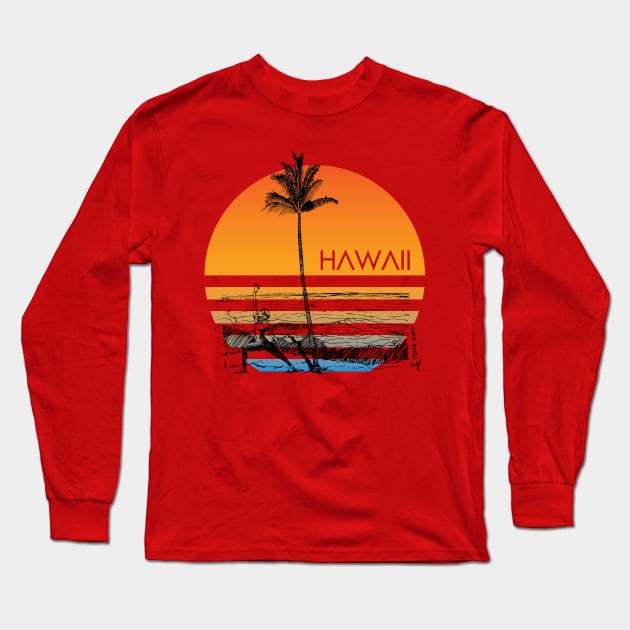 Kona Reef Hawaii Happy Yoga Long Sleeve T-Shirt by ConstellationPublishing